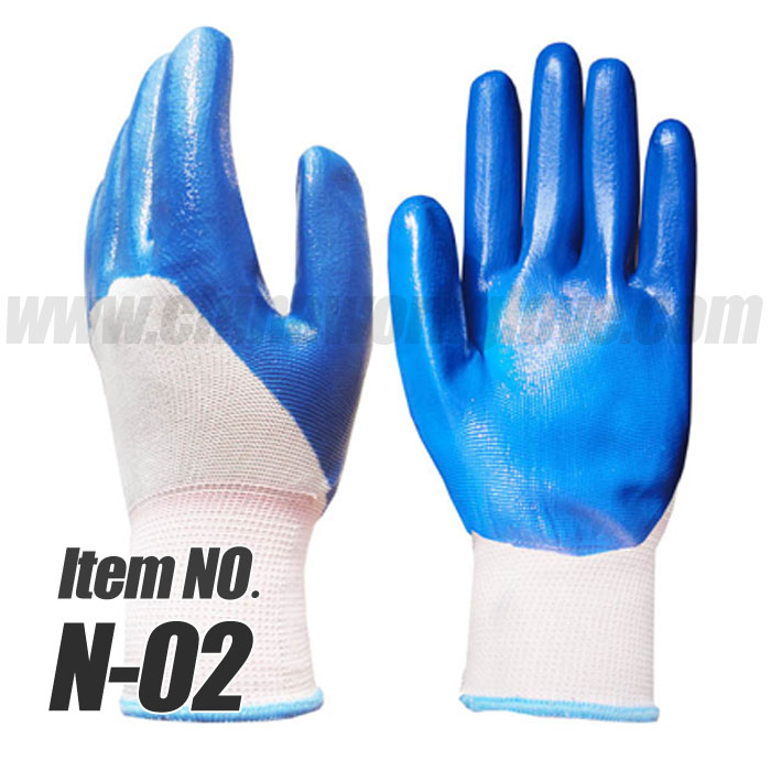 13 Gauge Polyester/Nylon Shell with 3/4 Nitrile Coated Gloves 